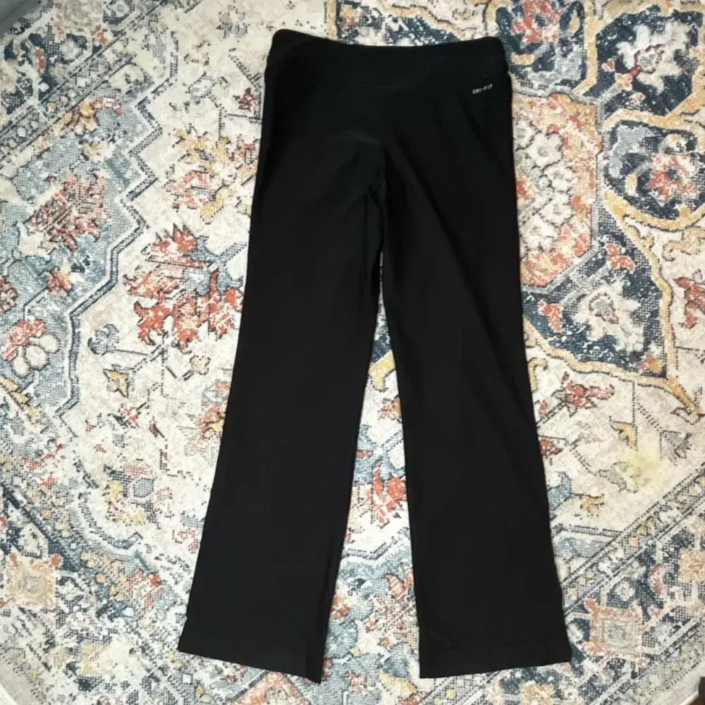 Nike Dri-FIT Women's Black Pull-On Flare Pants Size S Stretch Low Waist